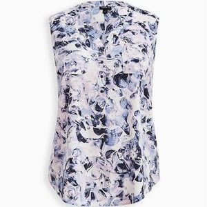 TORRID HARPER - BLUE MARBLE TEXTURED STRETCH RAYON TANK